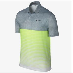 Nike Tiger Woods Men's Polo Shirt in Gray and Yellow Block Colors